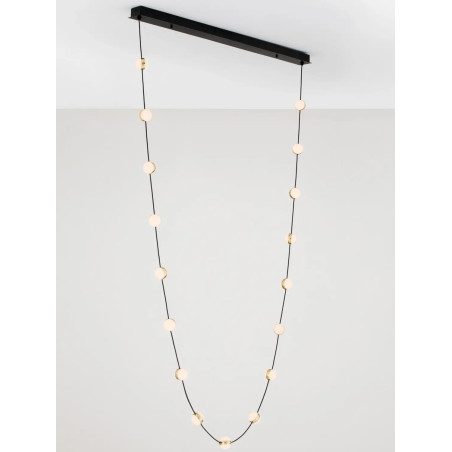 Lampa wiszące kule modern Nicone II LED 3000K 127cm czarny / złoty / akryl