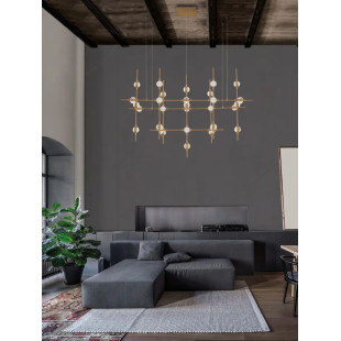 Żyrandol designerski z pilotem sterowania Matter LED 3000K 106cm złoty