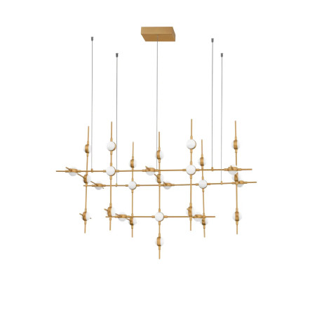 Żyrandol designerski z pilotem sterowania Matter LED 3000K 106cm złoty