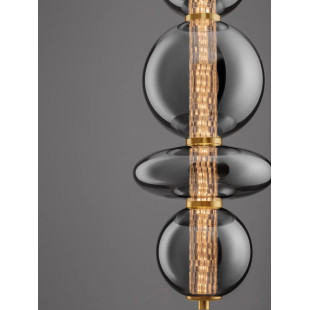 Lampa wisząca szklana modern Vayn LED 3000K 25,5cm szare szkło dymione / złoty mosiądz szczotkowany