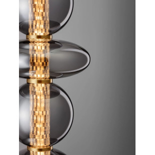 Lampa wisząca szklana modern Vayn II LED 3000K 25,5cm szare szkło dymione / złoty mosiądz szczotkowany