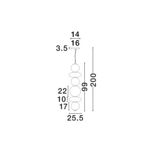 Lampa wisząca szklana modern Vayn II LED 3000K 25,5cm szare szkło dymione / złoty mosiądz szczotkowany