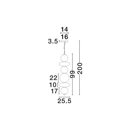Lampa wisząca szklana modern Vayn II LED 3000K 25,5cm szare szkło dymione / złoty mosiądz szczotkowany