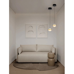 Lampa wisząca kula Zamo 14cm LED 3000K czarny / złoty mosiądz / alabaster / przeźroczysty