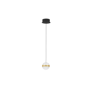 Lampa wisząca kula Zamo 14cm LED 3000K czarny / złoty mosiądz / alabaster / przeźroczysty