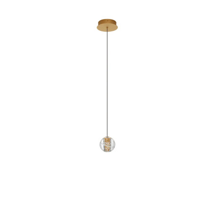 Lampa wisząca kula glamour Veroli 14cm LED 3000K złoty metal / szkło transparentne