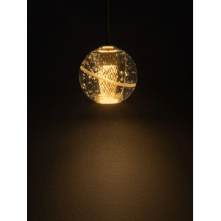 Lampa wisząca kula glamour Veroli 14cm LED 3000K złoty metal / szkło transparentne