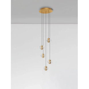 Lampa wiszące kule glamour Veroli 31cm LED 3000K złoty metal / szkło transparentne