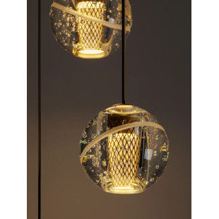 Lampa wiszące kule glamour Veroli 31cm LED 3000K złoty metal / szkło transparentne