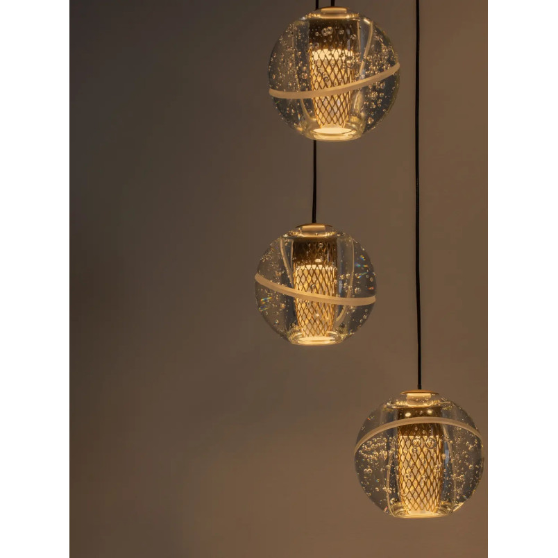 Lampa wiszące kule glamour Veroli 31cm LED 3000K złoty metal / szkło transparentne