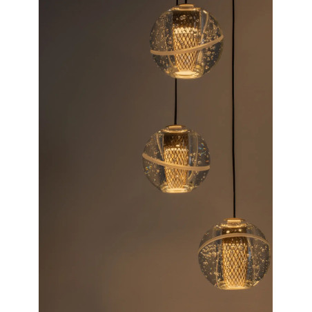 Lampa wiszące kule glamour Veroli 31cm LED 3000K złoty metal / szkło transparentne