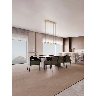 Lampa wiszące kule na listwie glamour Veroli 82cm LED 3000K złoty metal / szkło transparentne