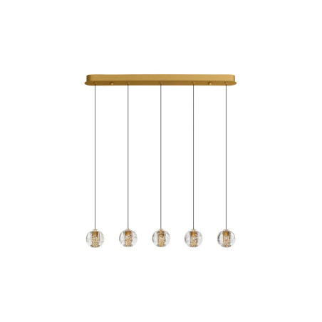 Lampa wiszące kule na listwie glamour Veroli 82cm LED 3000K złoty metal / szkło transparentne