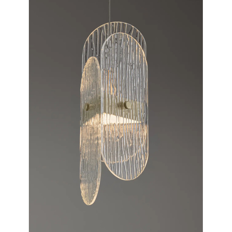 Lampa wisząca modern - szkło strukturalne Ferrara 14cm LED 2700K przeźroczysty / złoty mosiądz
