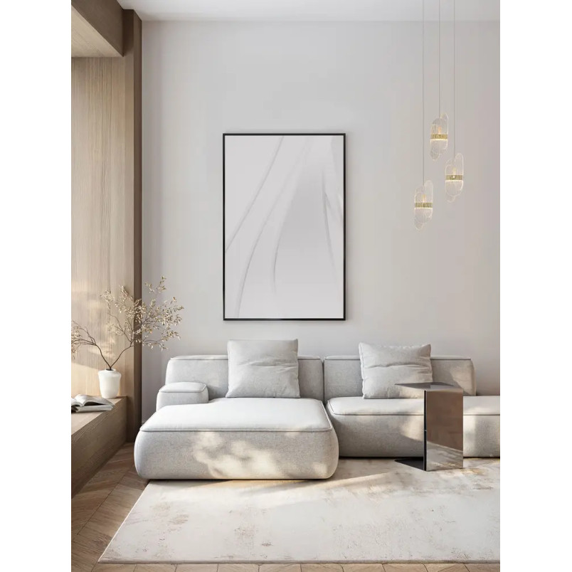 Lampa wisząca 3 punktowa - szkło strukturalne Ferrara 30cm LED 2700K przeźroczysty / złoty mosiądz
