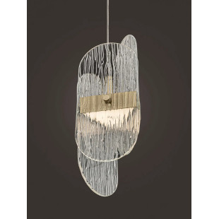 Lampa wisząca 5 punktowa na listwie - szkło strukturalne Ferrara 30cm LED 3000K przeźroczysty / złoty mosiądz