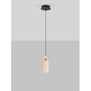 Lampa wisząca szklana glamour Lazzo 21cm LED 3000K przeźroczysty / chrom / czarny