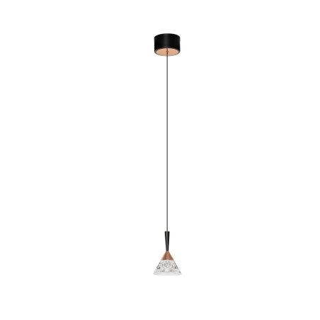 Lampa wisząca stożek Luzza 10,5cm LED 3000K przeźroczysty / różowe złoto / czarny