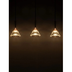 Lampa wisząca 5 punktowa ściemniana na listwie Luzza 90,5cm LED 3000K przeźroczysty / różowe złoto / czarny
