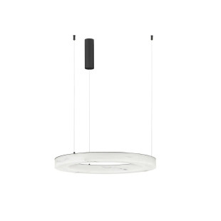 Lampa wisząca okrągła ściemniana Stevar LED 3000K 60cm alabaster / czarny mat