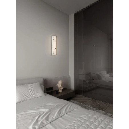 Kinkiet kamienny Doha LED 3000K 49cm czarny / alabaster