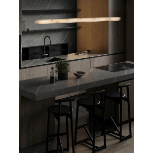 Lampa wisząca podłużna ściemniana Stevar LED 3000K 120cm alabaster / złoty mosiądz