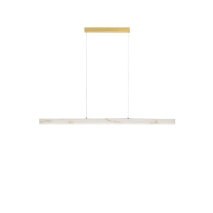 Lampa wisząca podłużna ściemniana Stevar LED 3000K 120cm alabaster / złoty mosiądz