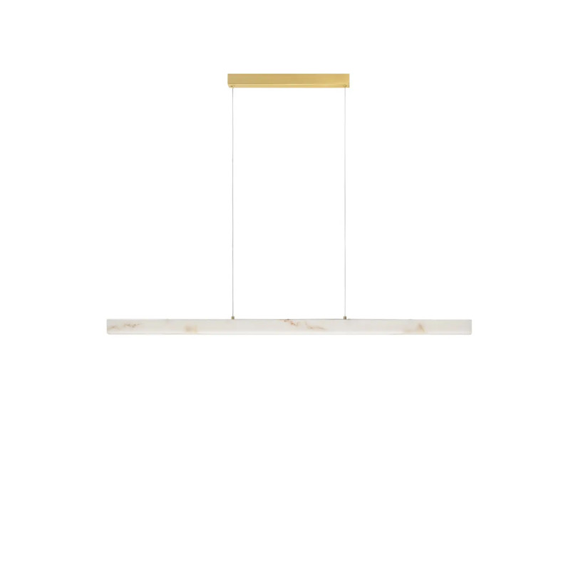 Lampa wisząca podłużna ściemniana Stevar LED 3000K 120cm alabaster / złoty mosiądz