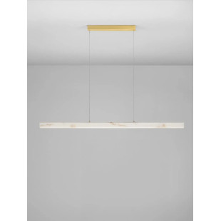 Lampa wisząca podłużna ściemniana Stevar LED 3000K 120cm alabaster / złoty mosiądz