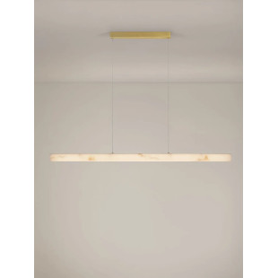 Lampa wisząca podłużna ściemniana Stevar LED 3000K 120cm alabaster / złoty mosiądz