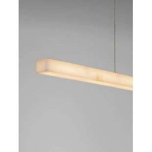 Lampa wisząca podłużna ściemniana Stevar LED 3000K 120cm alabaster / złoty mosiądz