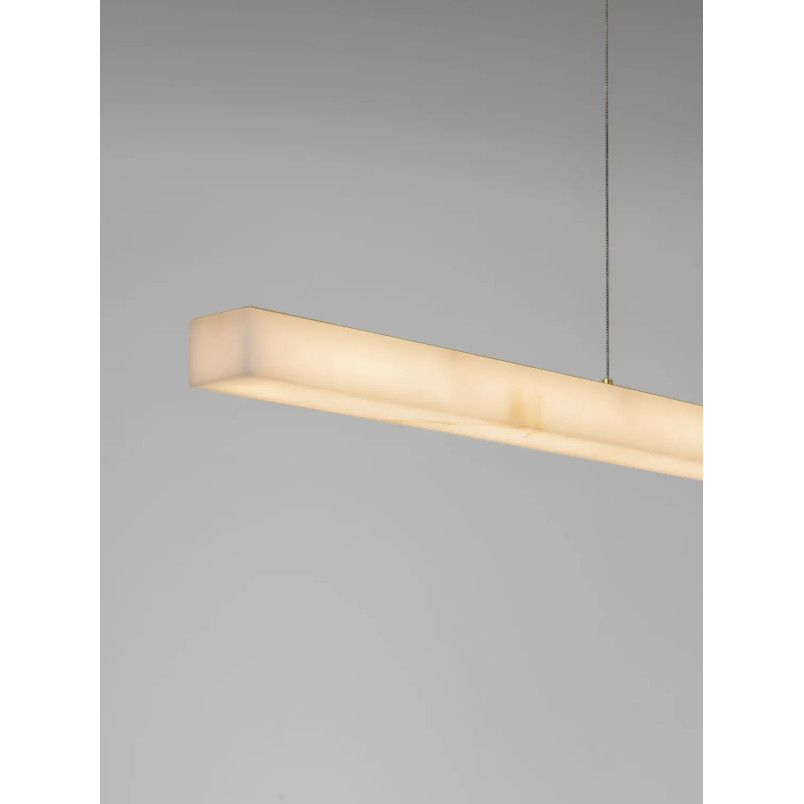 Lampa wisząca podłużna ściemniana Stevar LED 3000K 120cm alabaster / złoty mosiądz