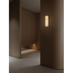 Kinkiet kamienny Doha LED 3000K 32cm złoty mosiądz / alabaster