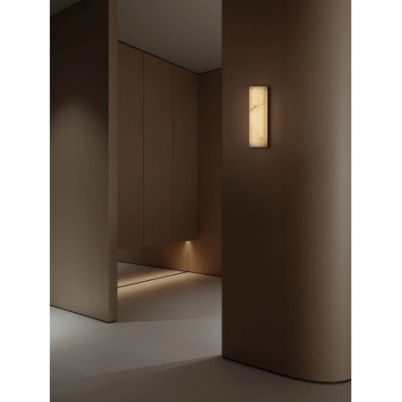 Kinkiet kamienny Doha LED 3000K 32cm złoty mosiądz / alabaster