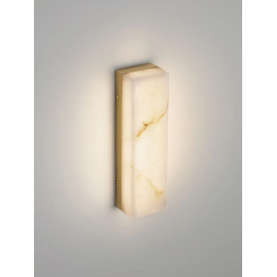 Kinkiet kamienny Doha LED 3000K 32cm złoty mosiądz / alabaster