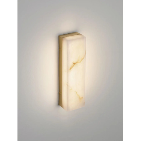 Kinkiet kamienny Doha LED 3000K 32cm złoty mosiądz / alabaster