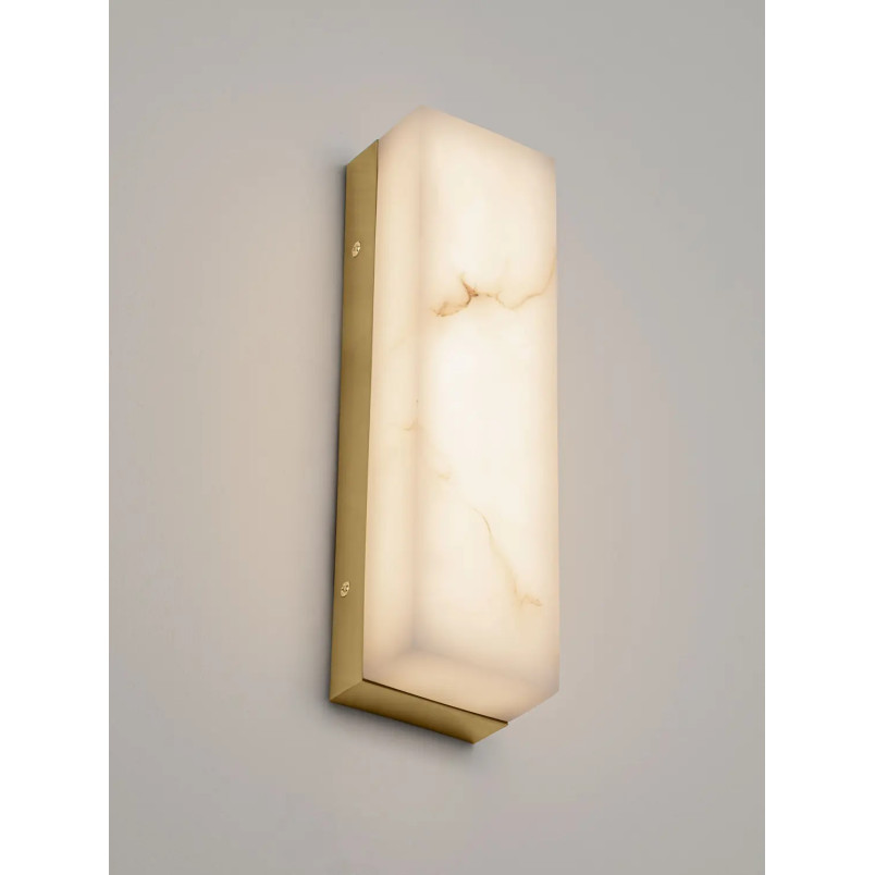 Kinkiet kamienny Doha LED 3000K 32cm złoty mosiądz / alabaster