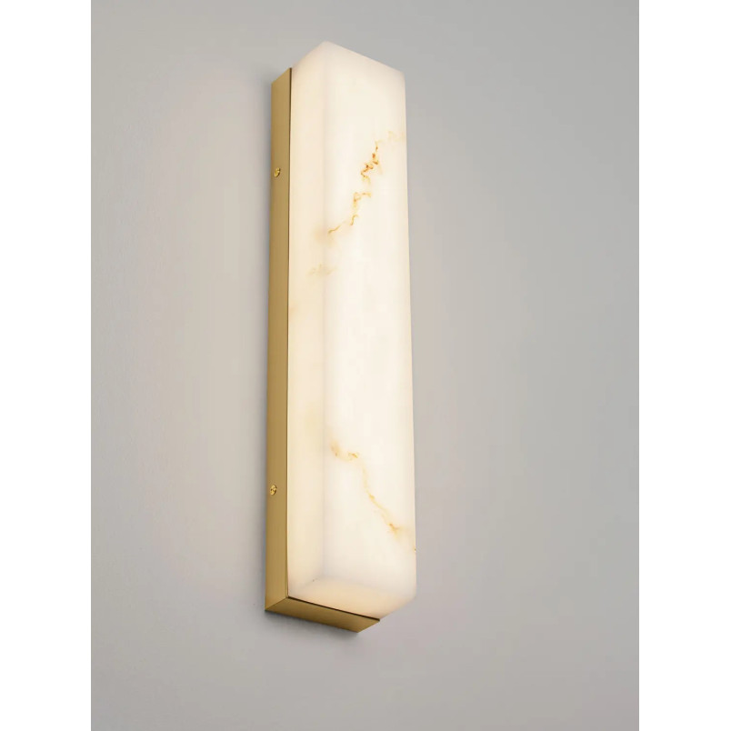 Kinkiet kamienny Doha LED 3000K 49cm złoty mosiądz / alabaster