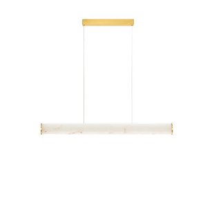Lampa wisząca podłużna Casoni 100cm LED 3000K imitacja alabastru / złoty mosiądz