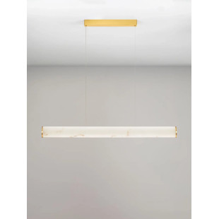 Lampa wisząca podłużna Casoni 100cm LED 3000K imitacja alabastru / złoty mosiądz