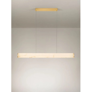 Lampa wisząca podłużna Casoni 100cm LED 3000K imitacja alabastru / złoty mosiądz