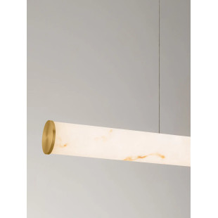 Lampa wisząca podłużna Casoni 100cm LED 3000K imitacja alabastru / złoty mosiądz