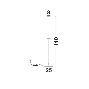 Lampa podłogowa modern Casoni 140cm LED 3000K imitacja alabastru / złoty mosiądz