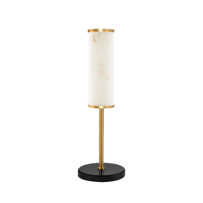 Lampa na szafkę nocną Casoni 49cm LED 3000K imitacja alabastru / złoty mosiądz
