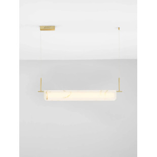 Lampa wisząca podłużna imitująca marmur Deir LED 3000K 100cm złoty mosiądz