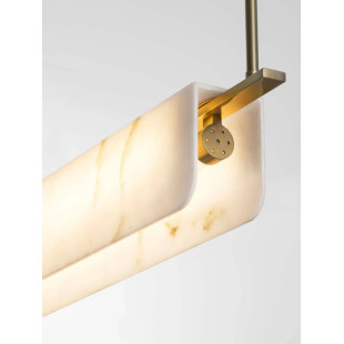 Lampa wisząca podłużna imitująca marmur Deir LED 3000K 100cm złoty mosiądz