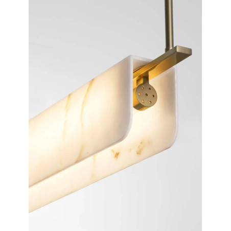 Lampa wisząca podłużna imitująca marmur Deir LED 3000K 100cm złoty mosiądz