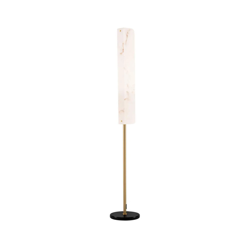 Lampa podłogowa imitująca marmur Deir LED 3000K 160cm złoty mosiądz