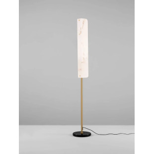 Lampa podłogowa imitująca marmur Deir LED 3000K 160cm złoty mosiądz