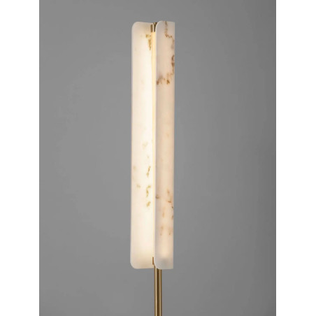 Lampa podłogowa imitująca marmur Deir LED 3000K 160cm złoty mosiądz